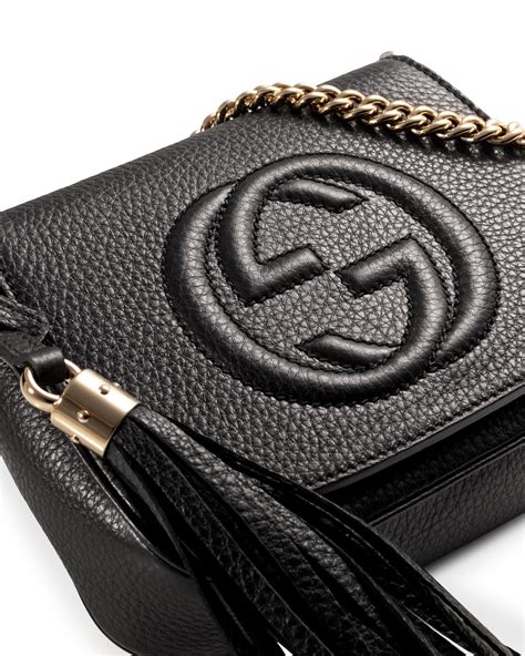 gucci black leather crossbody|Gucci wallet with crossbody strap.